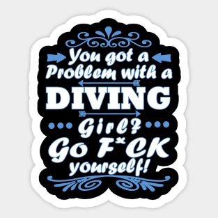 diving diving mask girl dolphin corals Sticker